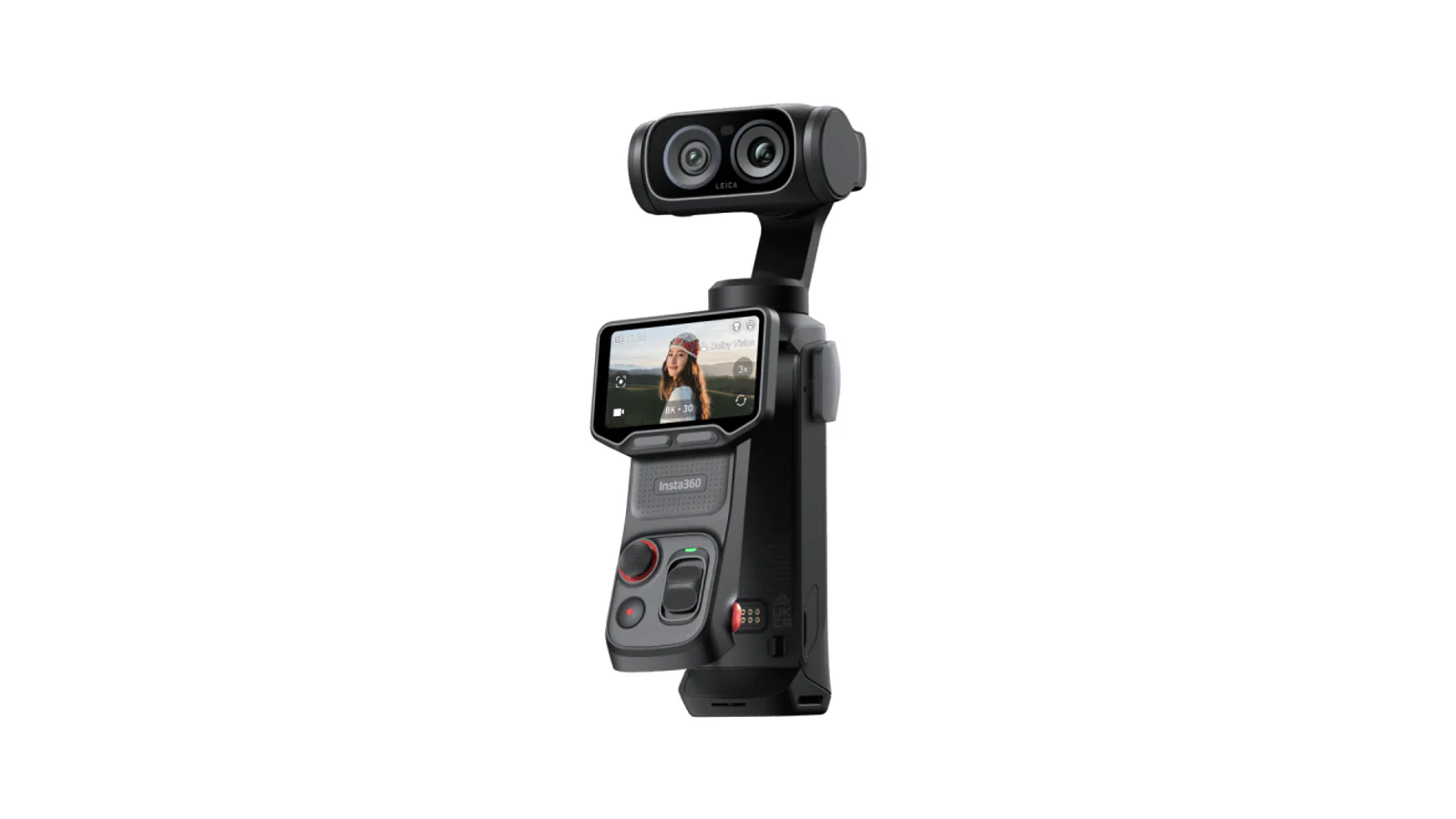 The Insta360 Luna Ultra pocket gimbal camera with its dual Leica lenses and front screen